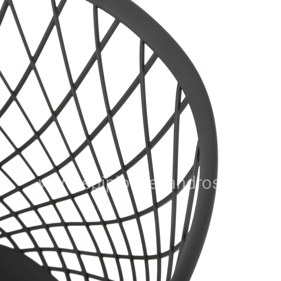 ARMCHAIR ARIADNE HM8001.30 GREY POLYPROPYLENE-BLACK METAL LEGS 63x56x80Hcm.