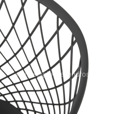 ARMCHAIR ARIADNE HM8001.30 GREY POLYPROPYLENE-BLACK METAL LEGS 63x56x80Hcm.