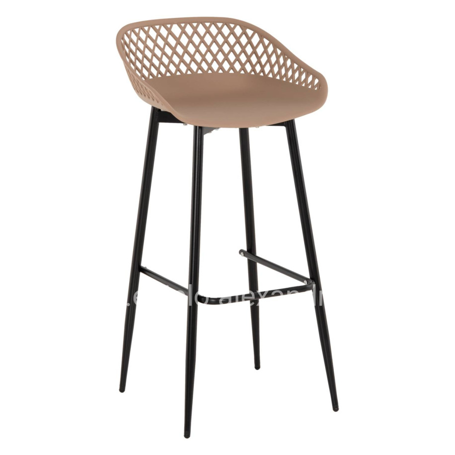 BAR STOOL AVAYA HM8686.13 CAPPUCCINO POLYPROPYLENE-BLACK METAL LEGS 46x48x99Hcm.