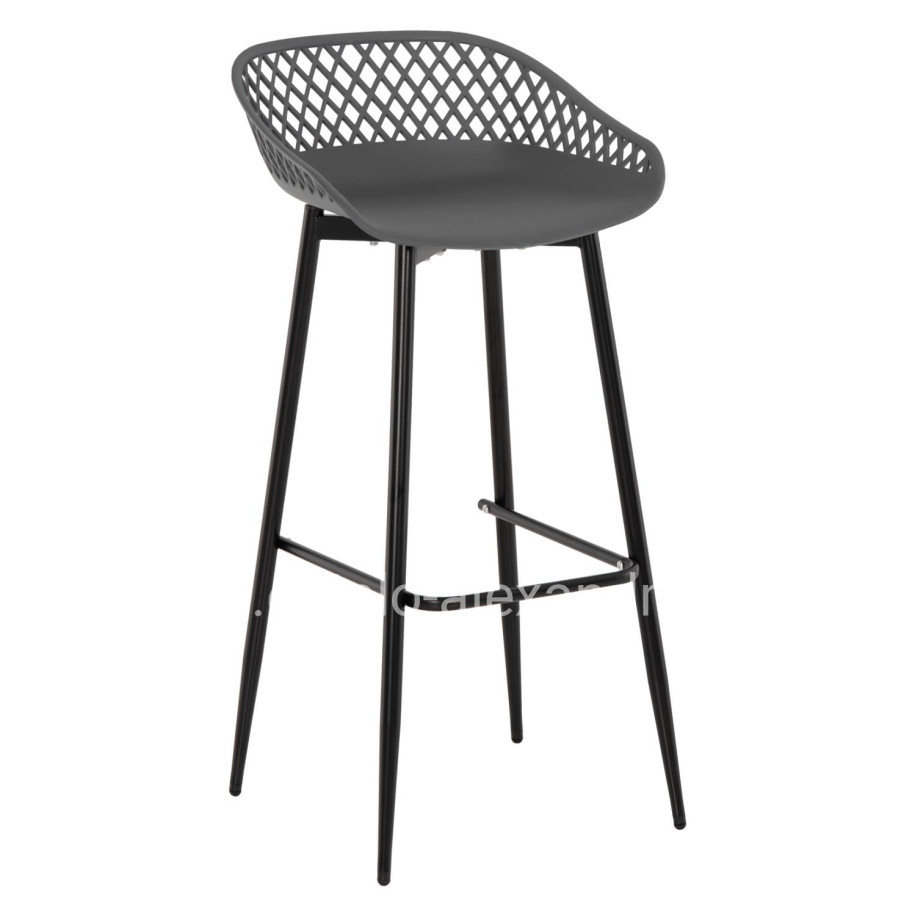 BAR STOOL AVAYA HM8686.20 GREY POLYPROPYLENE-BLACK METAL LEGS 46x48x99Hcm.