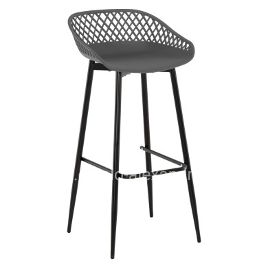 BAR STOOL AVAYA HM8686.20 GREY POLYPROPYLENE-BLACK METAL LEGS 46x48x99Hcm.