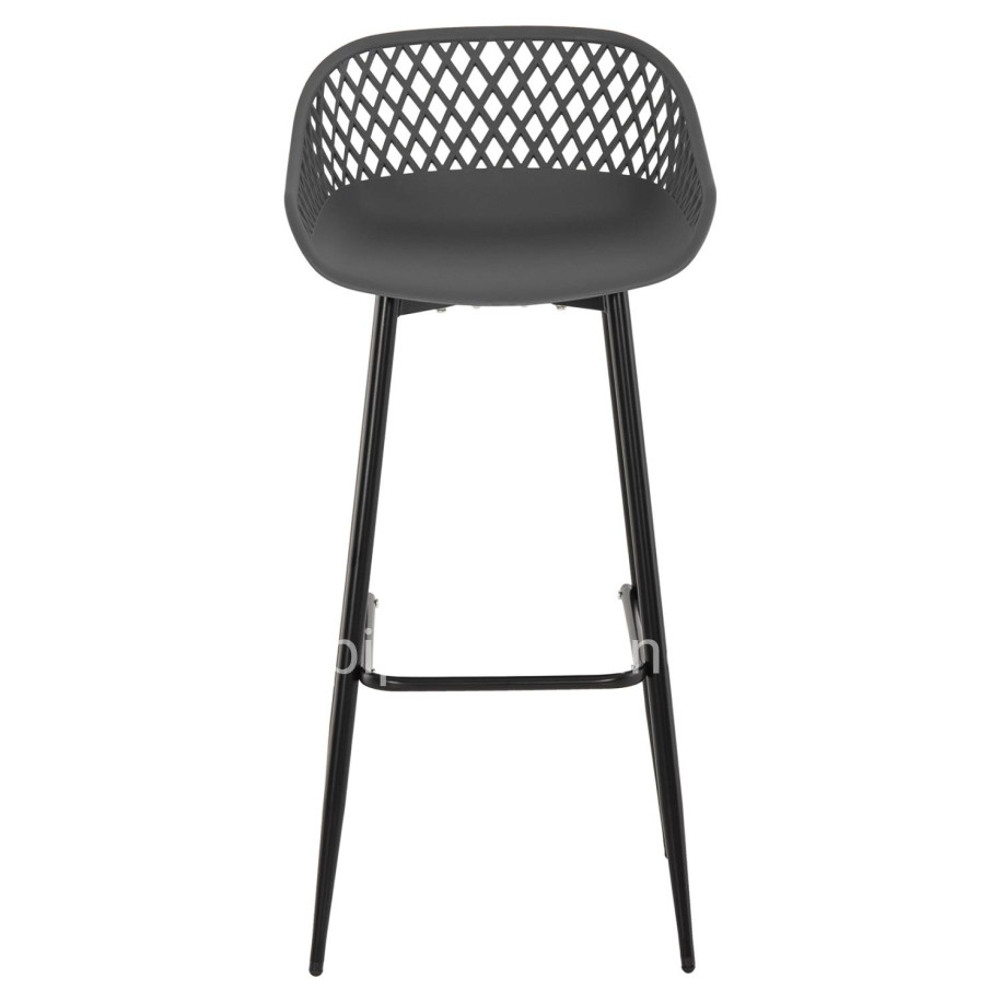 BAR STOOL AVAYA HM8686.20 GREY POLYPROPYLENE-BLACK METAL LEGS 46x48x99Hcm.