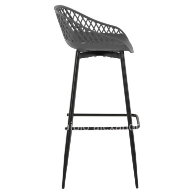 BAR STOOL AVAYA HM8686.20 GREY POLYPROPYLENE-BLACK METAL LEGS 46x48x99Hcm.
