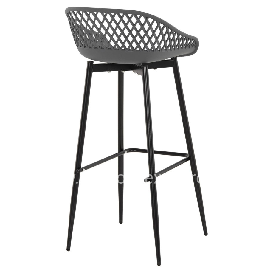 BAR STOOL AVAYA HM8686.20 GREY POLYPROPYLENE-BLACK METAL LEGS 46x48x99Hcm.