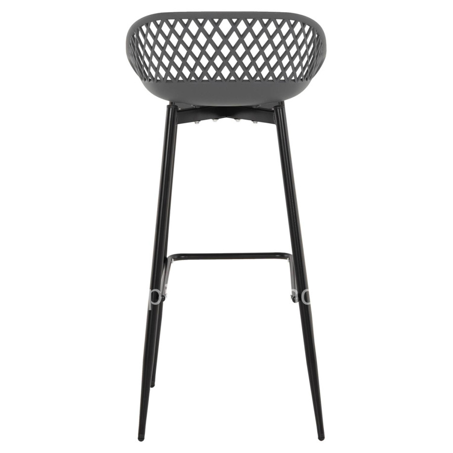 BAR STOOL AVAYA HM8686.20 GREY POLYPROPYLENE-BLACK METAL LEGS 46x48x99Hcm.
