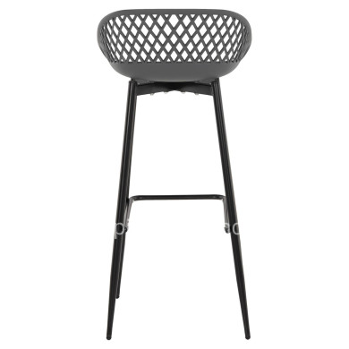 BAR STOOL AVAYA HM8686.20 GREY POLYPROPYLENE-BLACK METAL LEGS 46x48x99Hcm.