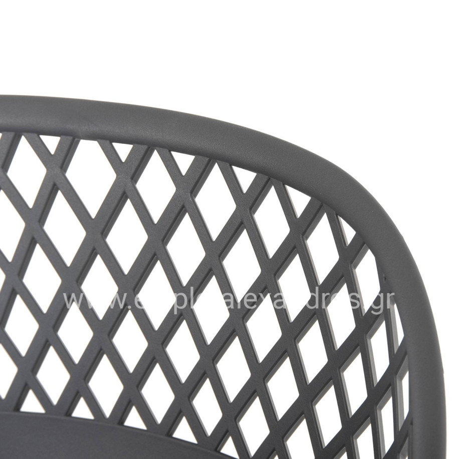 BAR STOOL AVAYA HM8686.20 GREY POLYPROPYLENE-BLACK METAL LEGS 46x48x99Hcm.