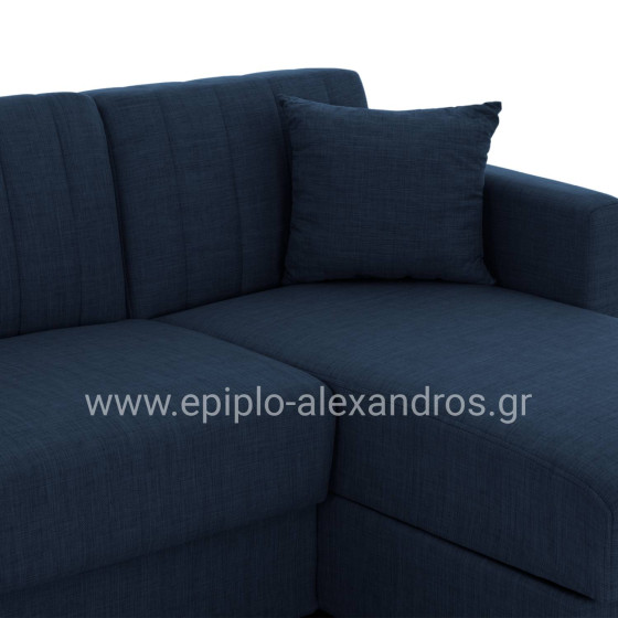 CORNER SOFA-BED GHUFRAN HM3244.07 REVERSIBLE WITH STORAGE SPACE-BLUE FABRIC 202x140x78Hcm.