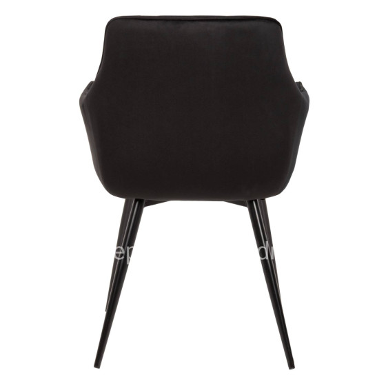 ARMCHAIR LATRELL HM8582.04 BLACK VELVET & BLACK METAL LEGS 54x57x84Hcm.