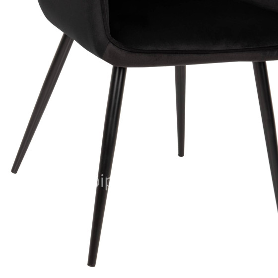ARMCHAIR LATRELL HM8582.04 BLACK VELVET & BLACK METAL LEGS 54x57x84Hcm.