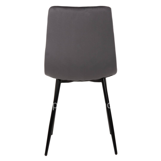 DINING CHAIR LATRELL HM8587.01 GREY VELVET & BLACK METAL LEGS 43x54x88Hcm.
