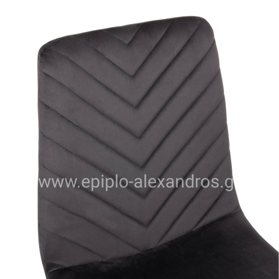 ΚΑΡΕΚΛΑ LATRELL HM8587.01 ΒΕΛΟΥΔΟ ΓΚΡΙ ΜΕ ΜΑΥΡΑ ΜΕΤΑΛΛΙΚΑ ΠΟΔΙΑ 43x54x88Υεκ.