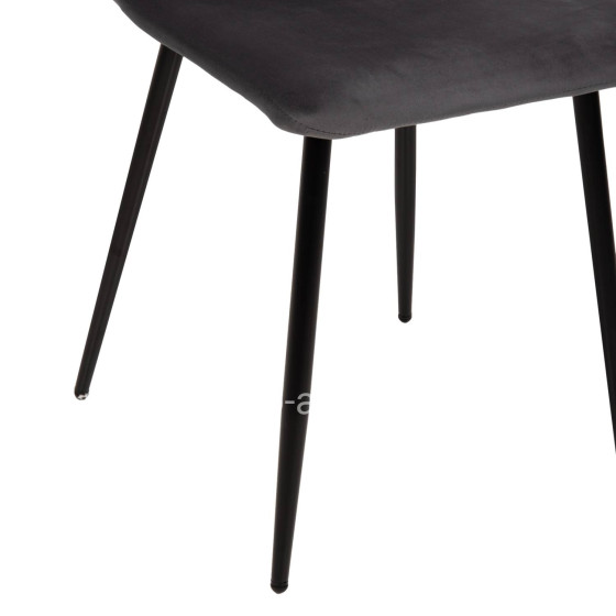 DINING CHAIR LATRELL HM8587.01 GREY VELVET & BLACK METAL LEGS 43x54x88Hcm.