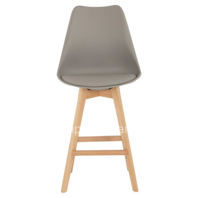 BAR STOOL VEGAS HM8000.30 GREY POLYPROPYLENE- BEECH WOOD IN NATURAL COLOR 47x58x107Hcm.