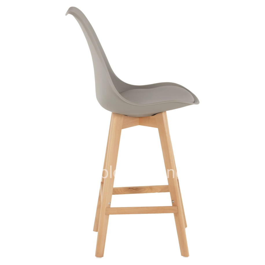 BAR STOOL VEGAS HM8000.30 GREY POLYPROPYLENE- BEECH WOOD IN NATURAL COLOR 47x58x107Hcm.