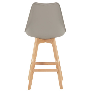 BAR STOOL VEGAS HM8000.30 GREY POLYPROPYLENE- BEECH WOOD IN NATURAL COLOR 47x58x107Hcm.