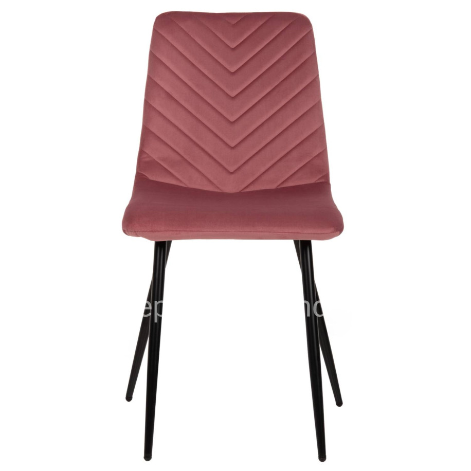 DINING CHAIR LATRELL HM8587.02 DUSTY PINK VELVET & BLACK METAL LEGS 43x54x88Hcm.