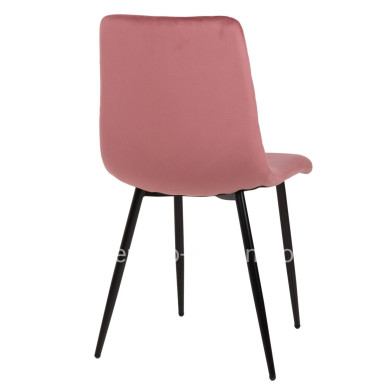 DINING CHAIR LATRELL HM8587.02 DUSTY PINK VELVET & BLACK METAL LEGS 43x54x88Hcm.