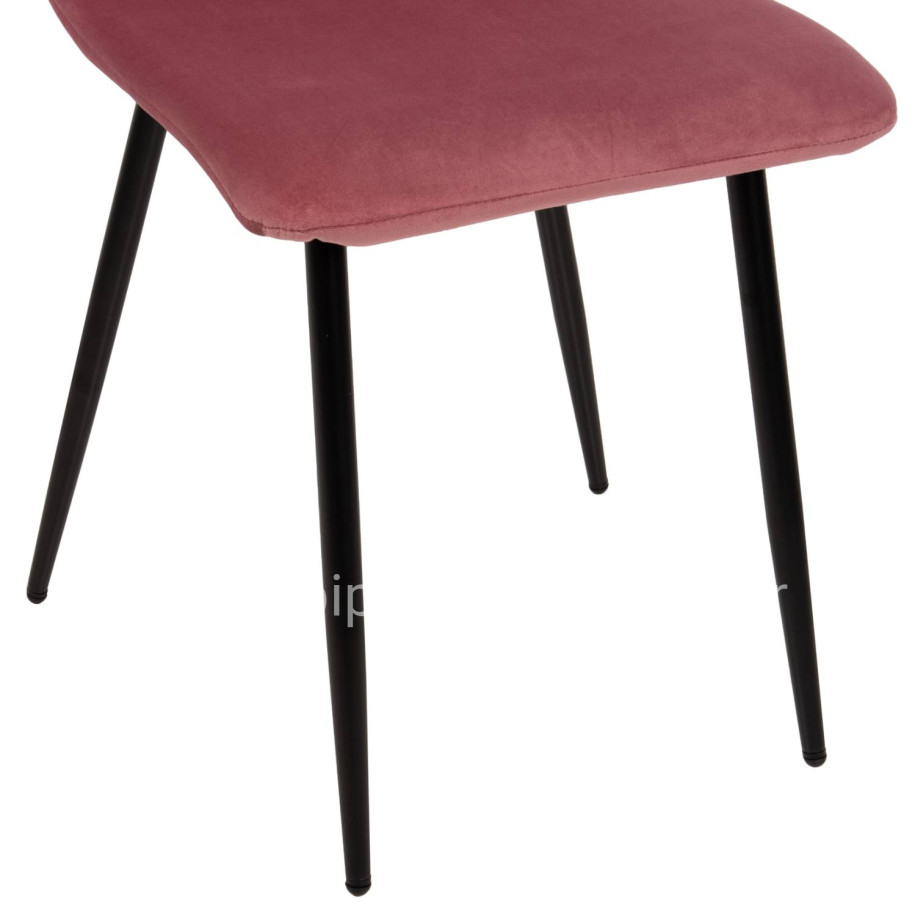 DINING CHAIR LATRELL HM8587.02 DUSTY PINK VELVET & BLACK METAL LEGS 43x54x88Hcm.