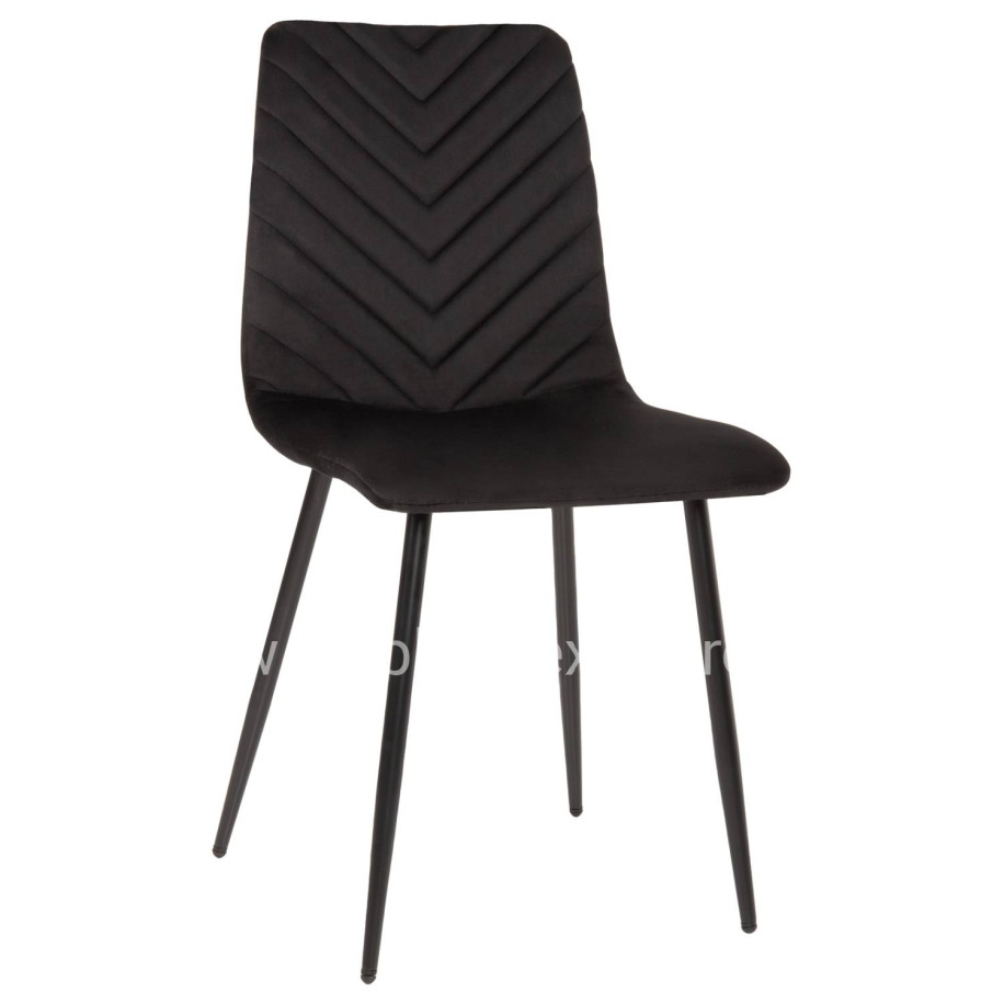 DINING CHAIR LATRELL HM8587.04 BLACK VELVET & BLACK METAL LEGS 43x54x88Hcm.