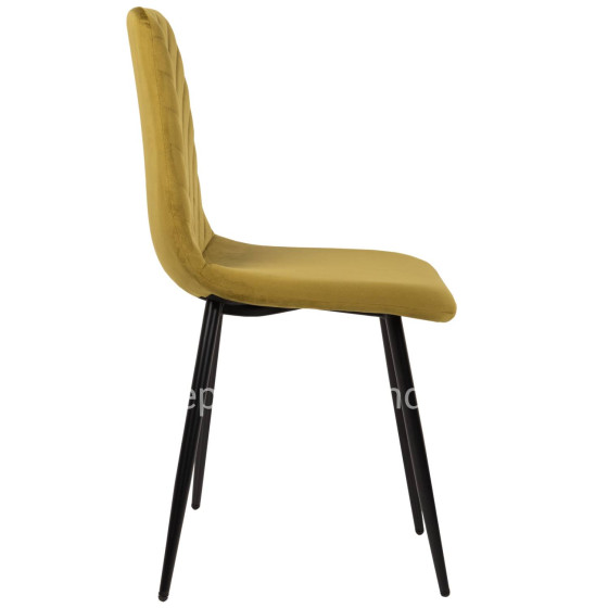 DINING CHAIR LATRELL HM8587.07 OLIVE GREEN VELVET & BLACK METAL LEGS 43x54x88Hcm.