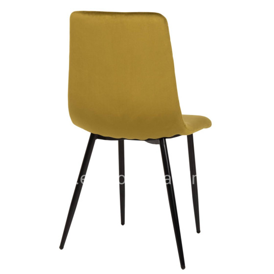 DINING CHAIR LATRELL HM8587.07 OLIVE GREEN VELVET & BLACK METAL LEGS 43x54x88Hcm.