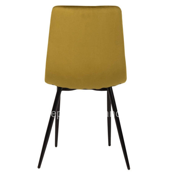 DINING CHAIR LATRELL HM8587.07 OLIVE GREEN VELVET & BLACK METAL LEGS 43x54x88Hcm.
