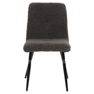 ΚΑΡΕΚΛΑ SHELLY HM8590.01 ΓΚΡΙ TEDDY ΥΦΑΣΜΑ ME ΜΕΤΑΛΛΙΚΑ ΜΑΥΡΑ ΠΟΔΙΑ 48x64x87Yεκ.