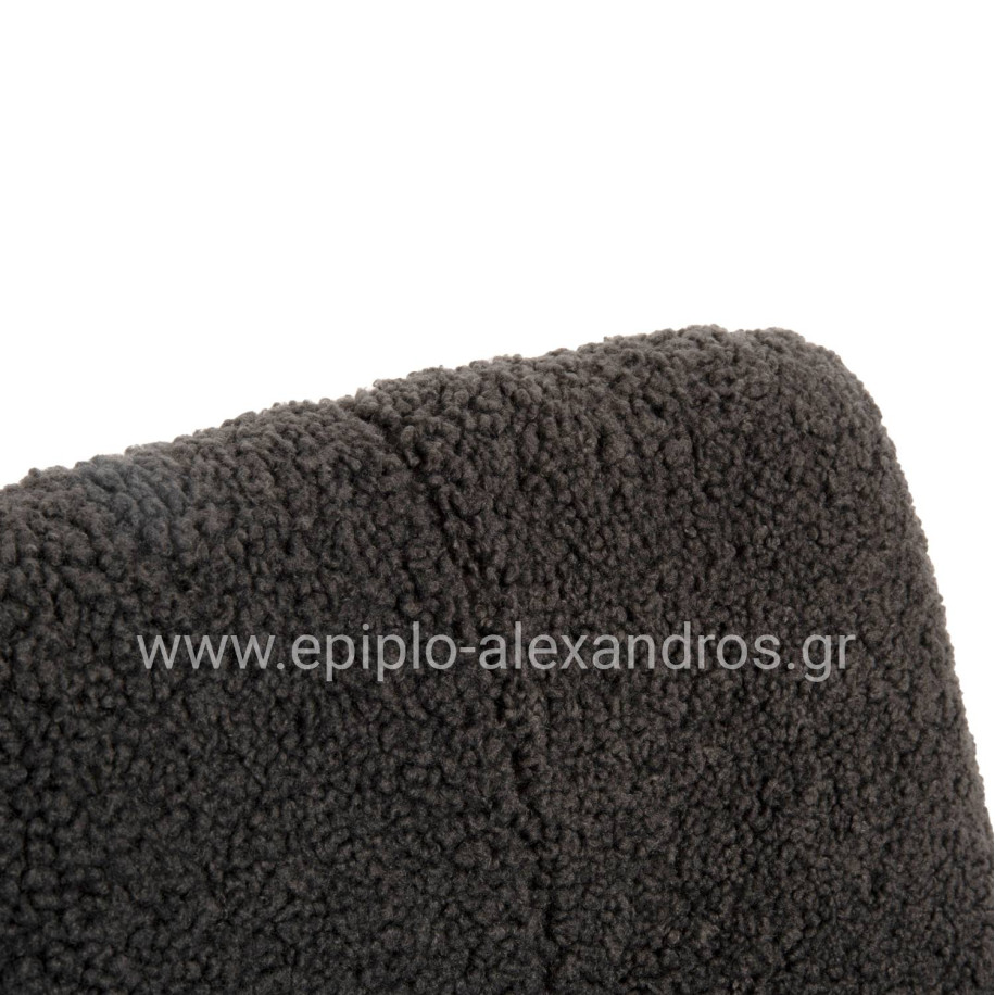 ΚΑΡΕΚΛΑ SHELLY HM8590.01 ΓΚΡΙ TEDDY ΥΦΑΣΜΑ ME ΜΕΤΑΛΛΙΚΑ ΜΑΥΡΑ ΠΟΔΙΑ 48x64x87Yεκ.
