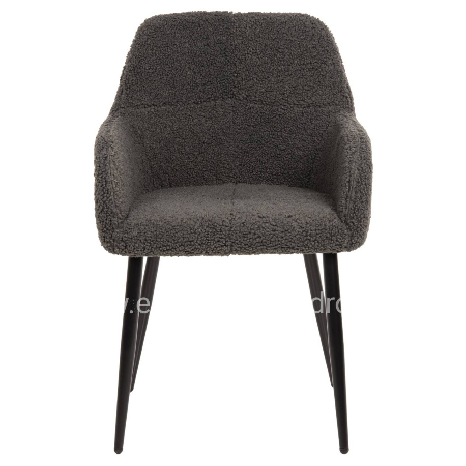 ΠΟΛΥΘΡΟΝΑ SHELLY HM8591.01 ΥΦΑΣΜΑ TEDDY ΓΚΡΙ ΜΕ ΜΑΥΡΑ ΜΕΤΑΛΛΙΚΑ ΠΟΔΙΑ 57x55x87Yεκ.