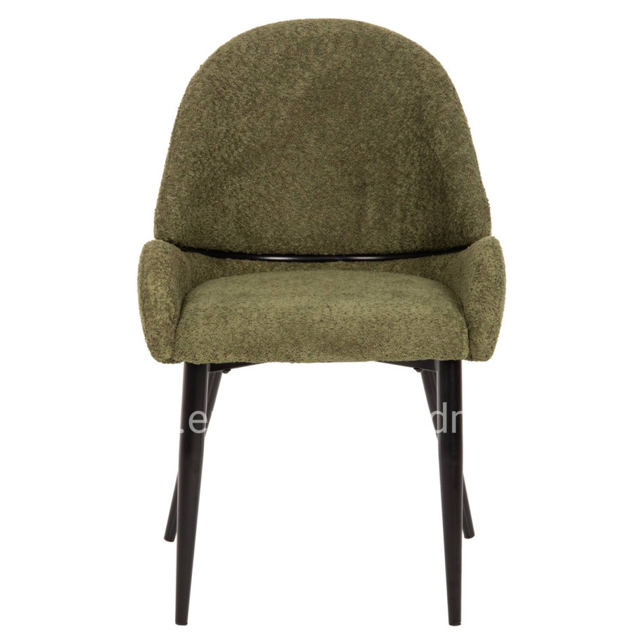 CHAIR SARKY HM8585.03 BOUCLE GREEN FABRIC-BLACK METAL LEGS 55x62x89Hcm.