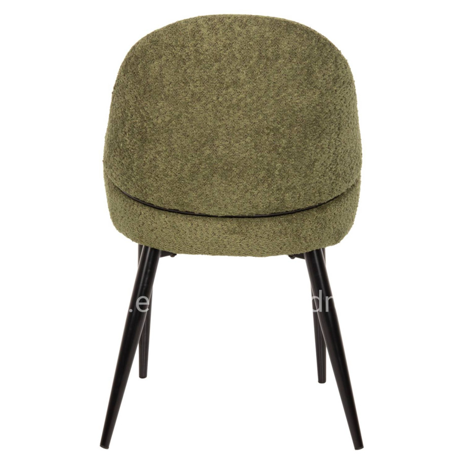 CHAIR SARKY HM8585.03 BOUCLE GREEN FABRIC-BLACK METAL LEGS 55x62x89Hcm.