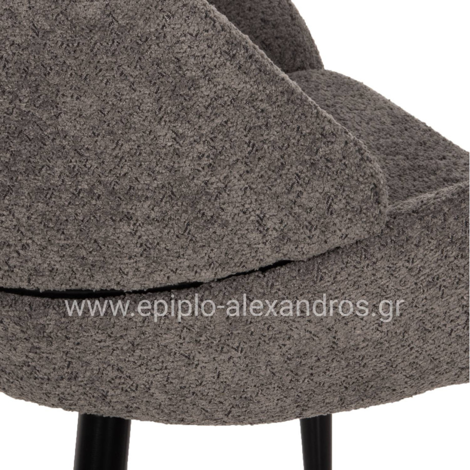 ΚΑΡΕΚΛΑ SARKY HM8585.01 ΥΦΑΣΜΑ ΜΠΟΥΚΛΕ ΓΚΡΙ ΜΕ ΜΕΤΑΛΛΙΚΑ ΠΟΔΙΑ 55x62x89Yεκ.