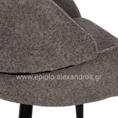 ΚΑΡΕΚΛΑ SARKY HM8585.01 ΥΦΑΣΜΑ ΜΠΟΥΚΛΕ ΓΚΡΙ ΜΕ ΜΕΤΑΛΛΙΚΑ ΠΟΔΙΑ 55x62x89Yεκ.