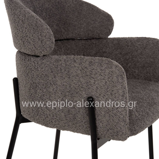 ΣΚΑΜΠΟ ΜΕΣ. ΥΨΟΥΣ WOLF HM8584.01 ΓΚΡΙ ΥΦΑΣΜΑ ΜΠΟΥΚΛΕ-ΜΕΤΑΛΛΙΚΑ ΠΟΔΙΑ 56x56x96Yεκ.