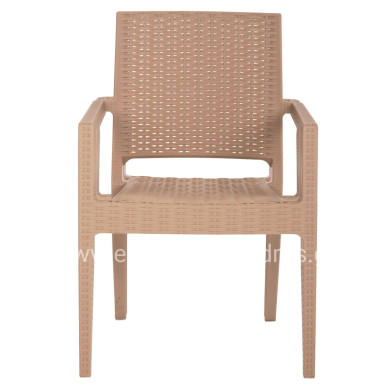 ARMCHAIR POLYPROPYLENE HEAVY-DUTY KAGANU HM5134.03 CAPPUCCINO 58x55x88Hcm.