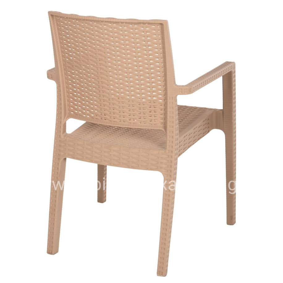 ARMCHAIR POLYPROPYLENE HEAVY-DUTY KAGANU HM5134.03 CAPPUCCINO 58x55x88Hcm.