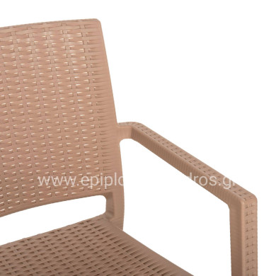 ARMCHAIR POLYPROPYLENE HEAVY-DUTY KAGANU HM5134.03 CAPPUCCINO 58x55x88Hcm.