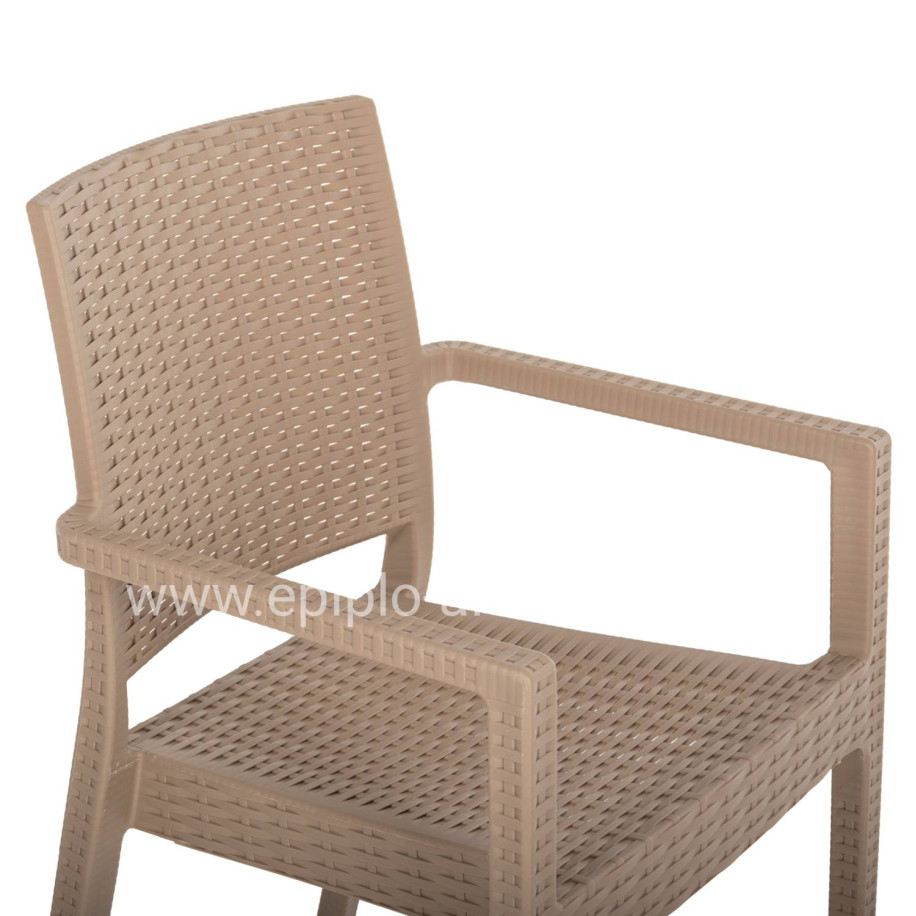 ARMCHAIR POLYPROPYLENE HEAVY-DUTY KAGANU HM5134.03 CAPPUCCINO 58x55x88Hcm.