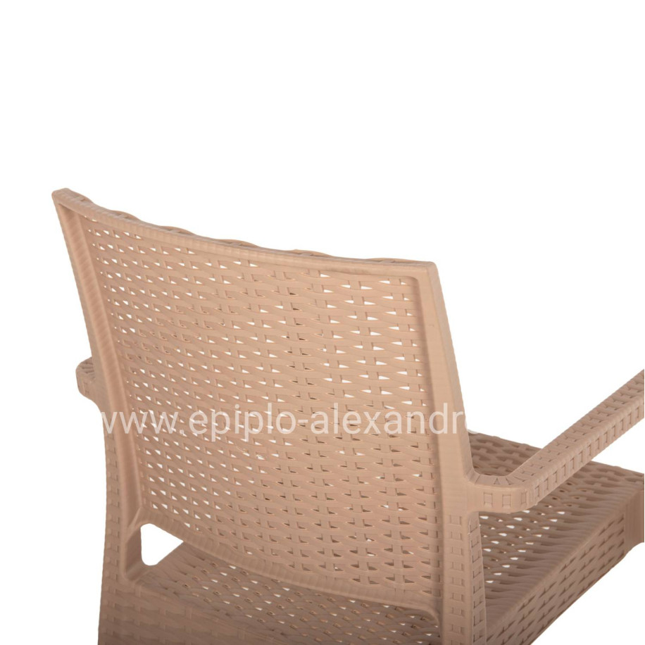 ARMCHAIR POLYPROPYLENE HEAVY-DUTY KAGANU HM5134.03 CAPPUCCINO 58x55x88Hcm.