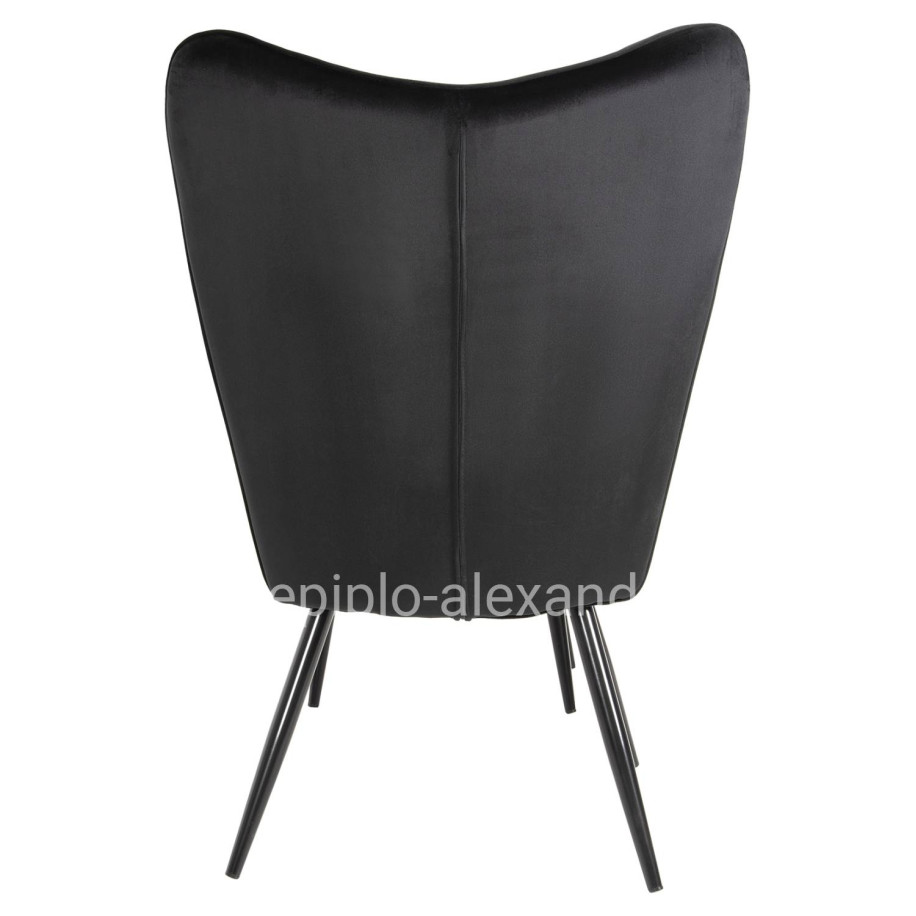 ΠΟΛΥΘΡΟΝΑ ΜΠΕΡΖΕΡΑ CRAWLEY ΜΕ ΥΠΟΠΟΔΙΟ HM8918.04 ΜΑΥΡΟ ΒΕΛΟΥΔΟ 70x57x103Y εκ.