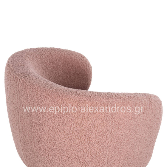 ARMCHAIR ARIEN HM8403.22 BOUCLE FABRIC IN DUSTY PINK-GOLD METAL BASE 78x75x84Hcm.