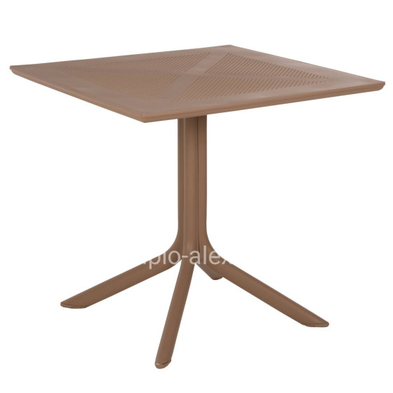 OUTDOOR POLYPROPYLENE SQUARE TABLE LUNAR HM5930.14 CAPPUCCINO 80x80x75Hcm.