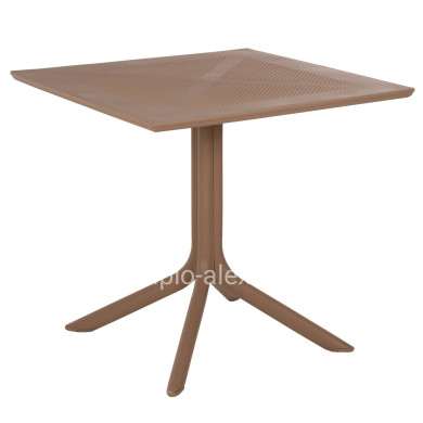 OUTDOOR POLYPROPYLENE SQUARE TABLE LUNAR HM5930.14 CAPPUCCINO 80x80x75Hcm.