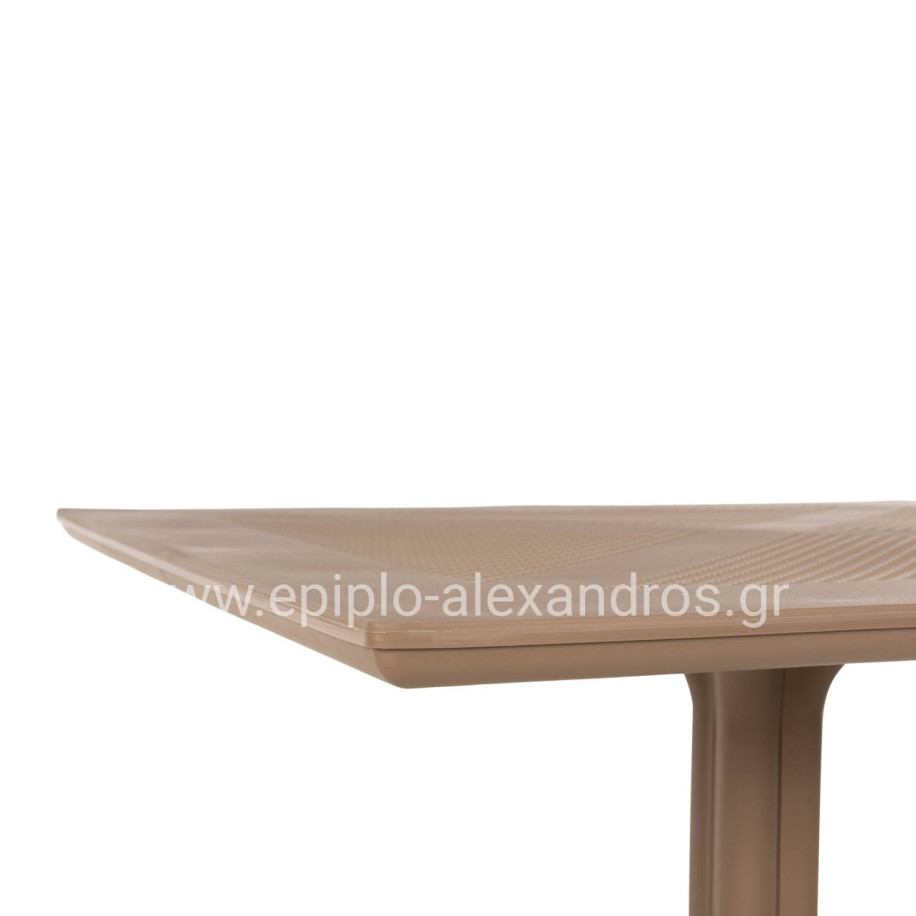 OUTDOOR POLYPROPYLENE SQUARE TABLE LUNAR HM5930.14 CAPPUCCINO 80x80x75Hcm.