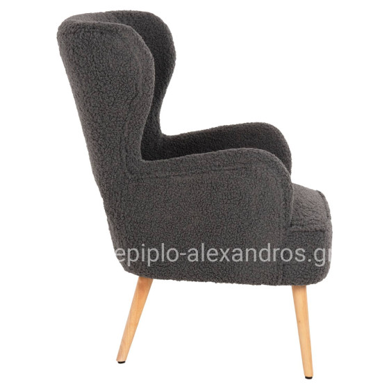 ARMCHAIR MYLIE HM8394.21 GREY BOUCLE FABRIC 66X75X93Hcm.