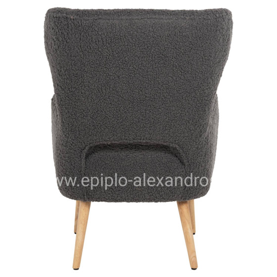 ARMCHAIR MYLIE HM8394.21 GREY BOUCLE FABRIC 66X75X93Hcm.