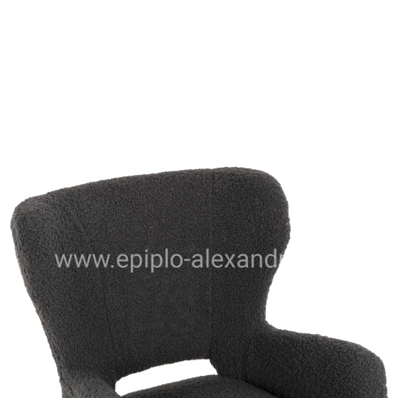 ARMCHAIR MYLIE HM8394.21 GREY BOUCLE FABRIC 66X75X93Hcm.
