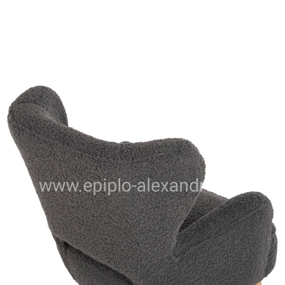 ARMCHAIR MYLIE HM8394.21 GREY BOUCLE FABRIC 66X75X93Hcm.