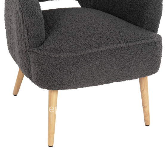 ARMCHAIR MYLIE HM8394.21 GREY BOUCLE FABRIC 66X75X93Hcm.